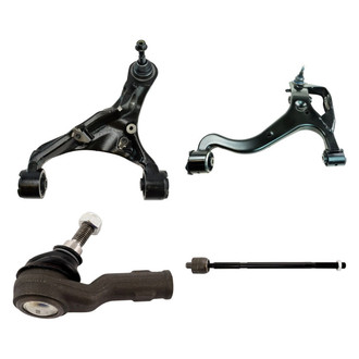 TRQ® - Front Passenger Side Lower and Upper Control Arm with Ball Joint and Tie Rod End Kit
