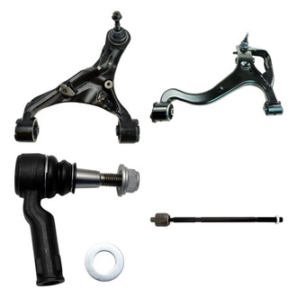 TRQ® - Front Passenger Side Lower and Upper Control Arm with Ball Joint and Tie Rod End Kit