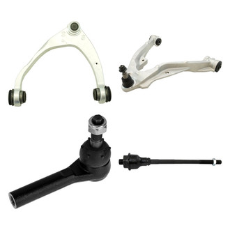 TRQ® - Front Passenger Side Lower and Upper Control Arm with Ball Joint and Tie Rod End Kit