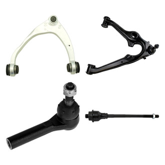 TRQ® - Front Passenger Side Lower and Upper Control Arm with Ball Joint and Tie Rod End Kit