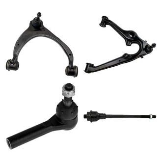 TRQ® - Front Passenger Side Lower and Upper Control Arm with Ball Joint and Tie Rod End Kit