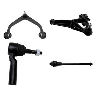 TRQ® - Front Passenger Side Lower and Upper Control Arm with Ball Joint and Tie Rod End Kit