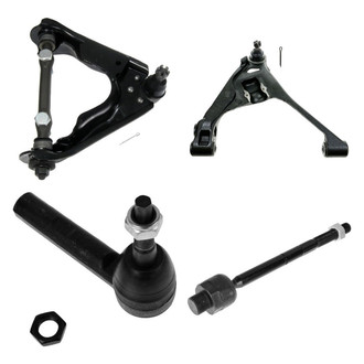 TRQ® - Front Passenger Side Lower and Upper Control Arm with Ball Joint and Tie Rod End Kit