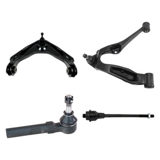 TRQ® - Front Passenger Side Lower and Upper Control Arm with Ball Joint and Tie Rod End Kit