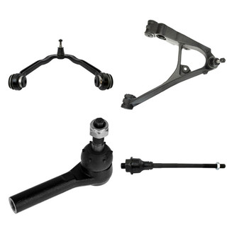 TRQ® - Front Passenger Side Lower and Upper Control Arm with Ball Joint and Tie Rod End Kit