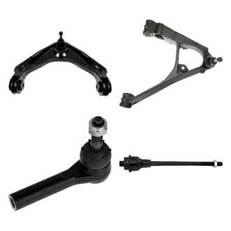 TRQ® - Front Passenger Side Lower and Upper Control Arm with Ball Joint and Tie Rod End Kit