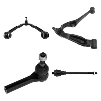 TRQ® - Front Passenger Side Lower and Upper Control Arm with Ball Joint and Tie Rod End Kit