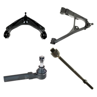 TRQ® - Front Passenger Side Lower and Upper Control Arm with Ball Joint and Tie Rod End Kit