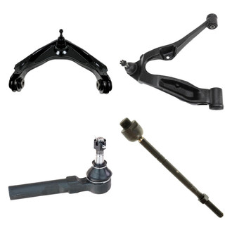 TRQ® - Front Passenger Side Lower and Upper Control Arm with Ball Joint and Tie Rod End Kit