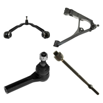TRQ® - Front Passenger Side Lower and Upper Control Arm with Ball Joint and Tie Rod End Kit