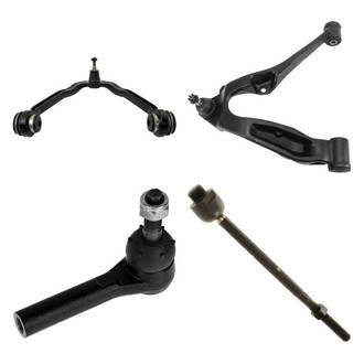 TRQ® - Front Passenger Side Lower and Upper Control Arm with Ball Joint and Tie Rod End Kit