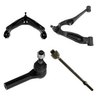 TRQ® - Front Passenger Side Lower and Upper Control Arm with Ball Joint and Tie Rod End Kit