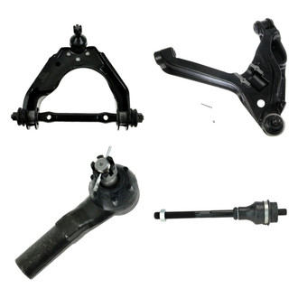TRQ® - Front Passenger Side Lower and Upper Control Arm with Ball Joint and Tie Rod End Kit