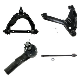 TRQ® - Front Passenger Side Lower and Upper Control Arm with Ball Joint and Tie Rod End Kit