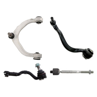 TRQ® - Front Passenger Side Lower and Upper Control Arm with Ball Joint and Tie Rod End Kit