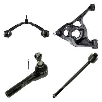 TRQ® - Front Passenger Side Lower and Upper Control Arm with Ball Joint and Tie Rod End Kit