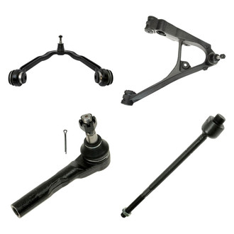 TRQ® - Front Passenger Side Lower and Upper Control Arm with Ball Joint and Tie Rod End Kit