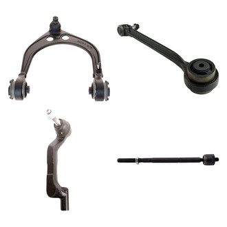 TRQ® - Front Passenger Side Lower and Upper Control Arm with Ball Joint and Tie Rod End Kit