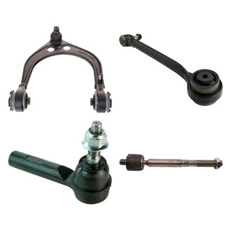 TRQ® - Front Passenger Side Lower and Upper Control Arm with Ball Joint and Tie Rod End Kit
