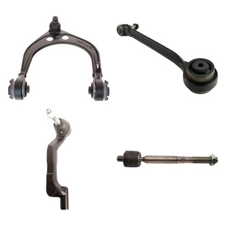 TRQ® - Front Passenger Side Lower and Upper Control Arm with Ball Joint and Tie Rod End Kit