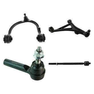 TRQ® - Front Passenger Side Lower and Upper Control Arm with Ball Joint and Tie Rod End Kit