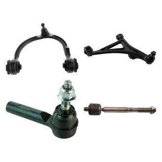 TRQ® - Front Passenger Side Lower and Upper Control Arm with Ball Joint and Tie Rod End Kit