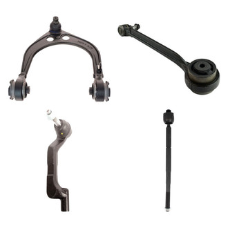 TRQ® - Front Passenger Side Lower and Upper Control Arm with Ball Joint and Tie Rod End Kit