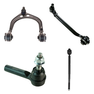 TRQ® - Front Passenger Side Lower and Upper Control Arm with Ball Joint and Tie Rod End Kit