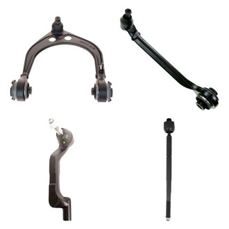 TRQ® - Front Passenger Side Lower and Upper Control Arm with Ball Joint and Tie Rod End Kit