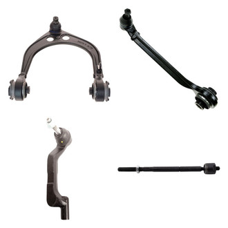 TRQ® - Front Passenger Side Lower and Upper Control Arm with Ball Joint and Tie Rod End Kit