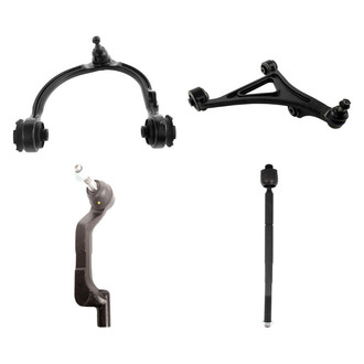 TRQ® - Front Passenger Side Lower and Upper Control Arm with Ball Joint and Tie Rod End Kit