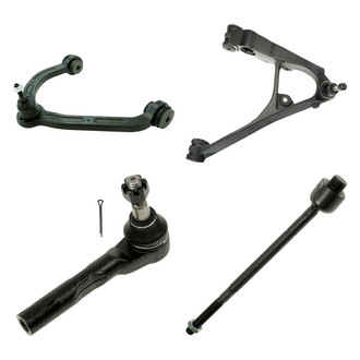 TRQ® - Front Passenger Side Lower and Upper Control Arm with Ball Joint and Tie Rod End Kit