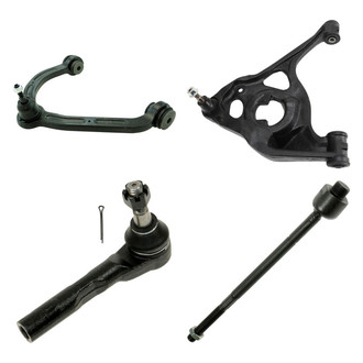 TRQ® - Front Passenger Side Lower and Upper Control Arm with Ball Joint and Tie Rod End Kit