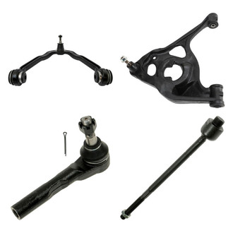 TRQ® - Front Passenger Side Lower and Upper Control Arm with Ball Joint and Tie Rod End Kit