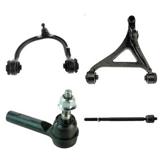 TRQ® - Front Passenger Side Lower and Upper Control Arm with Ball Joint and Tie Rod End Kit