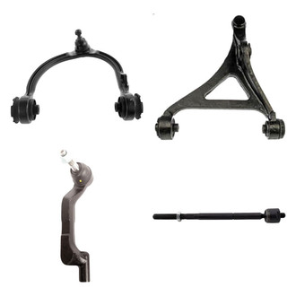 TRQ® - Front Passenger Side Lower and Upper Control Arm with Ball Joint and Tie Rod End Kit