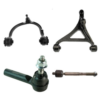 TRQ® - Front Passenger Side Lower and Upper Control Arm with Ball Joint and Tie Rod End Kit