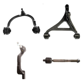 TRQ® - Front Passenger Side Lower and Upper Control Arm with Ball Joint and Tie Rod End Kit