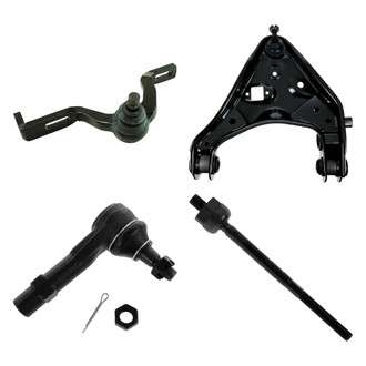 TRQ® - Front Passenger Side Lower and Upper Control Arm with Ball Joint and Tie Rod End Kit