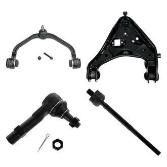 TRQ® - Front Passenger Side Lower and Upper Control Arm with Ball Joint and Tie Rod End Kit