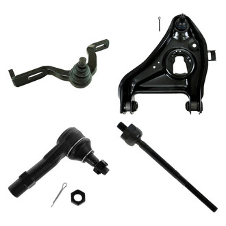 TRQ® - Front Passenger Side Lower and Upper Control Arm with Ball Joint and Tie Rod End Kit