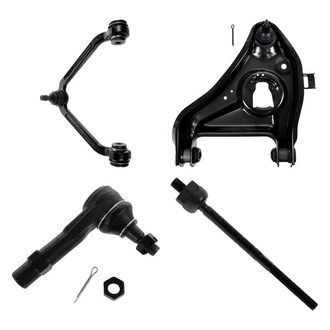 TRQ® - Front Passenger Side Lower and Upper Control Arm with Ball Joint and Tie Rod End Kit