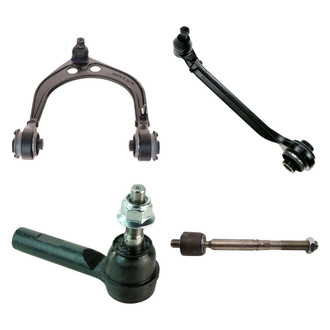 TRQ® - Front Passenger Side Lower and Upper Control Arm with Ball Joint and Tie Rod End Kit