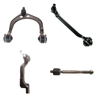 TRQ® - Front Passenger Side Lower and Upper Control Arm with Ball Joint and Tie Rod End Kit