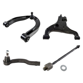 TRQ® - Front Passenger Side Lower and Upper Control Arm with Ball Joint and Tie Rod End Kit