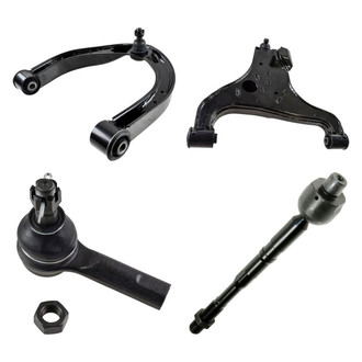 TRQ® - Front Passenger Side Lower and Upper Control Arm with Ball Joint and Tie Rod End Kit