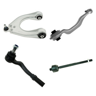 TRQ® - Front Passenger Side Lower and Upper Control Arm with Ball Joint and Tie Rod End Kit