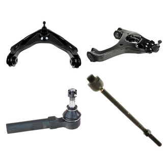 TRQ® - Front Passenger Side Lower and Upper Control Arm with Ball Joint and Tie Rod End Kit