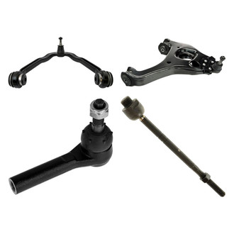 TRQ® - Front Passenger Side Lower and Upper Control Arm with Ball Joint and Tie Rod End Kit