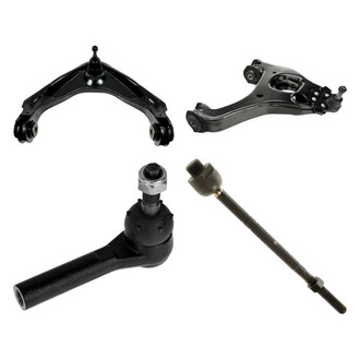 TRQ® - Front Passenger Side Lower and Upper Control Arm with Ball Joint and Tie Rod End Kit